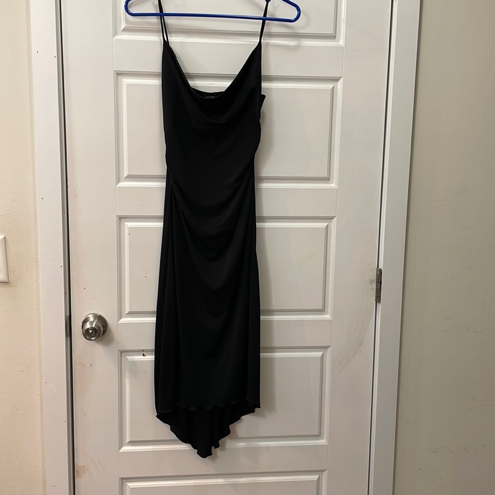 Simple elegant black spaghetti strap dress